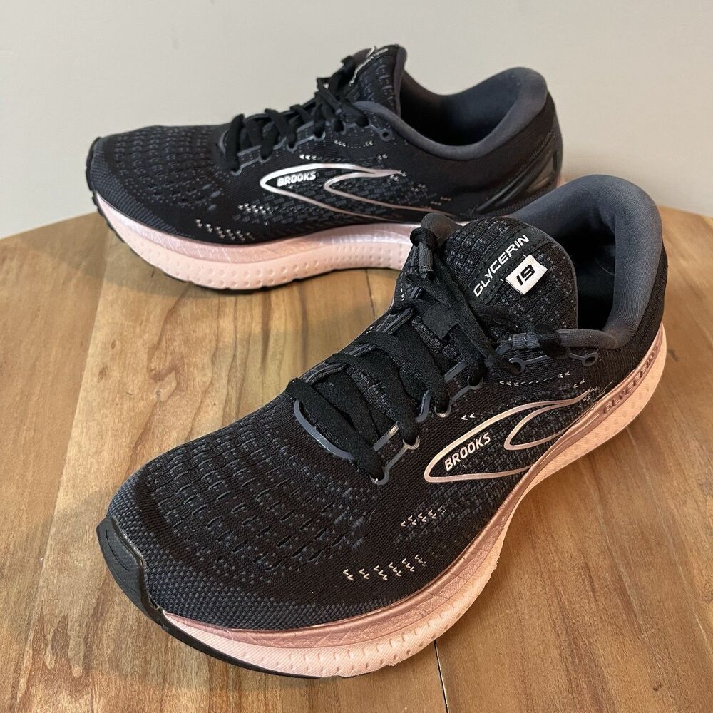 Brooks Glycerin 19 Women's Running Shoes Size 9 Black Rose Gold 1203431B074